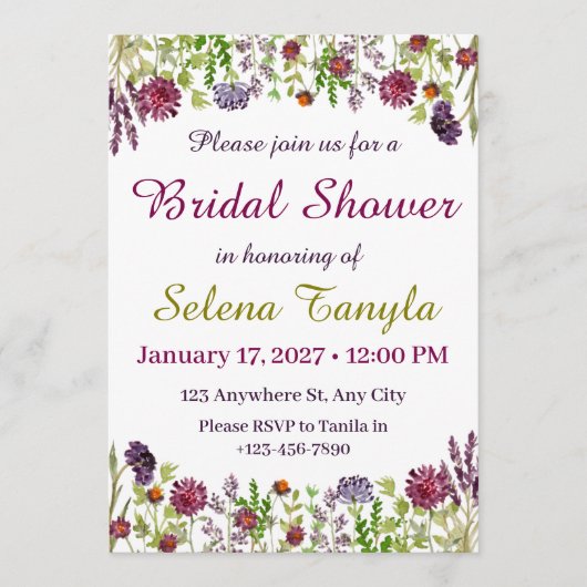 Garden Bridal Shower Invitation Card Einladung (Vorderseite)