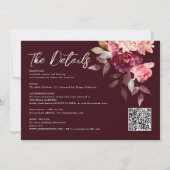Garden Burgundy Script Kalligrafy Foto Wedding Einladung (Rückseite)