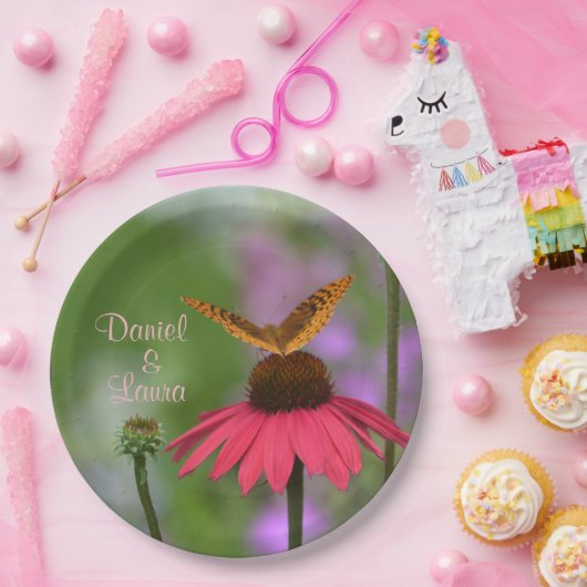 Garden Butterfly Wedding Pappteller (Party)