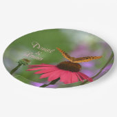 Garden Butterfly Wedding Pappteller (Schrägansicht)