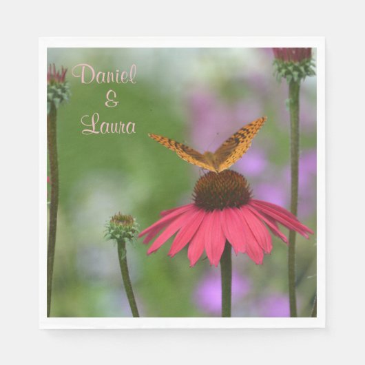 Garden Butterfly Wedding Serviette (Vorderseite)