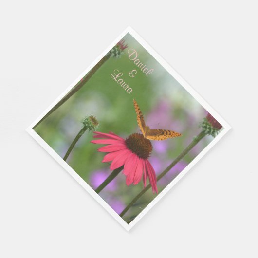 Garden Butterfly Wedding Serviette (Ecke)