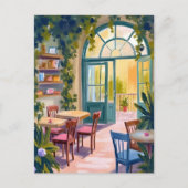 Garden Cafe | Botanical Watercolor Painting Postkarte (Vorderseite)
