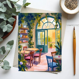 Garden Cafe | Botanical Watercolor Painting Postkarte