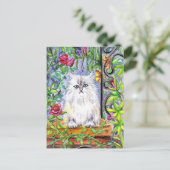 Garden Cat Postkarte (Stehend Vorderseite)