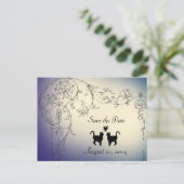 Garden Cats Lovers Save the Date Ankündigungspostkarte (Stehend Vorderseite)