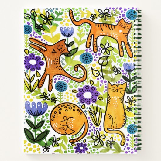 Garden Cats Sketchpad Notebook Notizblock (Rückseite)