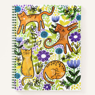 Garden Cats Sketchpad Notebook Notizblock