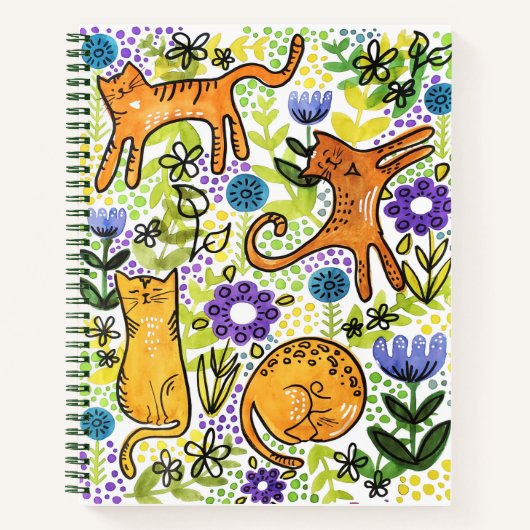 Garden Cats Sketchpad Notebook Notizblock (Vorderseite)