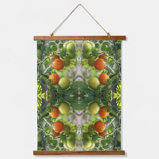 Garden Cherry Tomatoes Abstract Nature Wandteppich Mit Holzrahmen (Vorderseite)