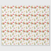 Garden Chic Feminine Rote Creme Rose Blumenstrauß Geschenkpapier (Flach)