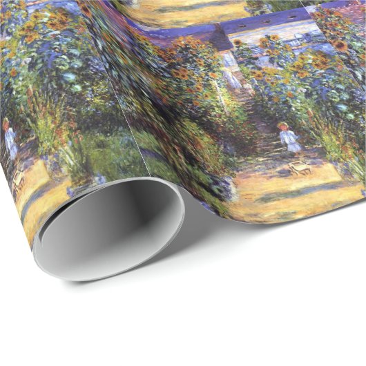 Garden Claude Monet Sommer Sonnenblumen Blume Geschenkpapier (Rolleneckpunkt)