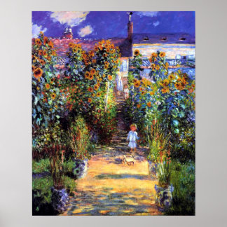 Garden Claude Monet Sommer Sonnenblumen Blume Poster