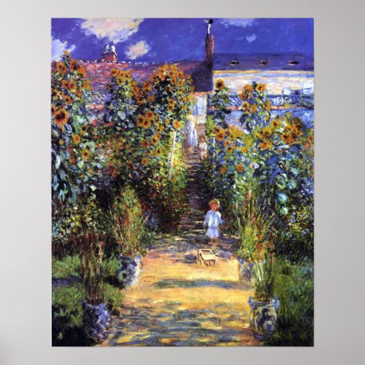Garden Claude Monet Sommer Sonnenblumen Blume Poster (Vorne)