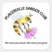 Garden Club Sticker with Bee Design (Vorderseite)