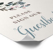 Garden Crest | Eggshell | Hochzeitsgästebuch Poster (Ecke)