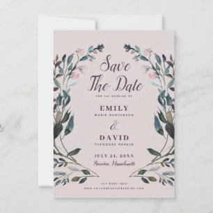 Garden Crest Mauve Lila Hochzeit - Termin vormer Save The Date