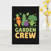 Garden Crew Vegetable Characters funny Karte (Gelbe Blume)