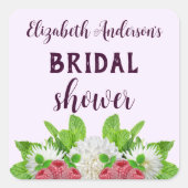 Garden Dahlia Brautparty Quadratischer Aufkleber (Vorderseite)