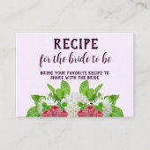 Garden Dahlia Brautparty Rezept Begleitkarte (Vorderseite)