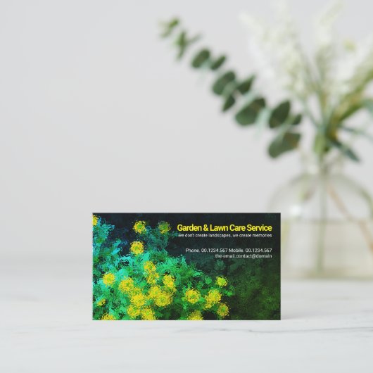 Garden Daisy Landschaft Gartenpflege Visitenkarte (Stehend Vorderseite)