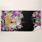 GARDEN DANCE als Handtuchhalter mit schwarzem Hint Strandtuch (Vorderseite)