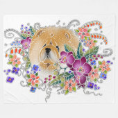 GARDEN DANCE CHOW white - Fleece Blankon 3 Größen (Vorderseite (Horizontal))