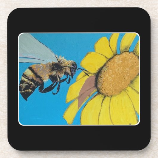 "Garden Dance" Gemälde auf einem Getränkeuntersetzer (Vorderseite)