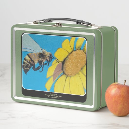 "Garden Dance" Gemälde auf einem Metall Brotdose (Beispiel)