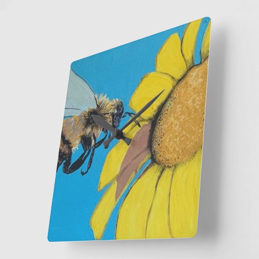 "Garden Dance" Gemälde auf einem Quadratische Wanduhr (Winkel)