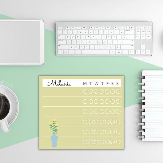 Garden Day Dreams - Weekly Checklist Floral Sticky Post-it Klebezettel