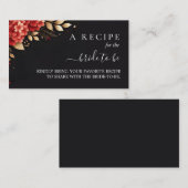 Garden Diamond Rot Schwarz und Gold Brautparty Begleitkarte (Vorne/Hinten)