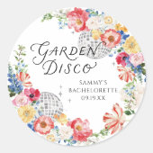 Garden Disco Bachelorette Favor Stickers (Vorderseite)