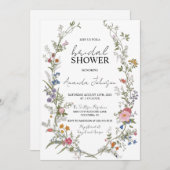 Garden Ditsy Wildblume Brautparty Einladung (Vorne/Hinten)