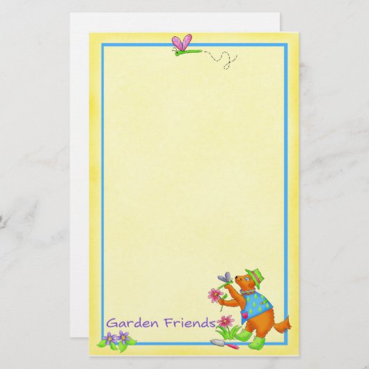 Garden Dog "Garden Friends" Geschichten Briefpapier (Vorne/Hinten)