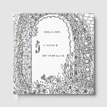 Garden Door Floral Wedding Guest Book