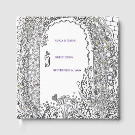 Garden Door Floral Wedding Guest Book Gästebuch