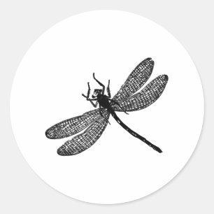 Garden Dragonfly Print Geschenk T-Shirt Runder Aufkleber