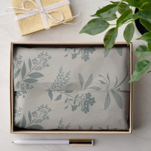 Garden Dream Elegant Botanical Silhouette - beige Seidenpapier (Geschenk)