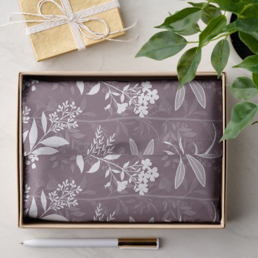 Garden Dream Elegant botanical silhouette - plum Seidenpapier (Geschenk)