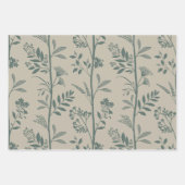 Garden Dream Elegant Botanicals teal & beige Geschenkpapier Set (Vorderseite)