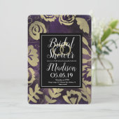 Garden Dreamy Rose Imitate Gold Splash Brautparty Einladung (Stehend Vorderseite)