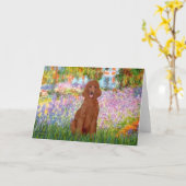 Garden - Dunkles rotes Poodle #1 Karte (Gelbe Blume)