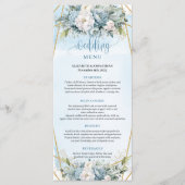 Garden Dusty Blue Eucalyptus Floral Wedding Menu Menükarte (Vorderseite)