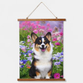 Garden Dweller Corgi Wandteppich Mit Holzrahmen (Vorderseite)