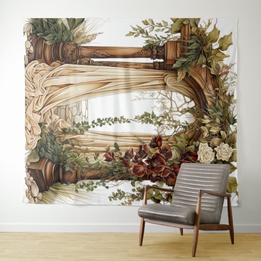 Garden Elegance Custom Wedding Backdrop Wandteppich (Beispiel (Horizontal))