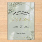 Garden Estate Wedding Invitation – Acrylic Minimal Acryleinladungen (Vorderseite)