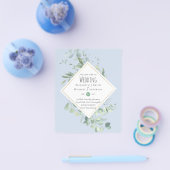Garden Eucalyptus Greenerity DUSTY BLUE Wedding Flyer (Einzeln)