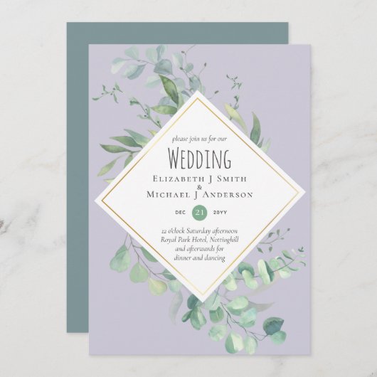 Garden Eucalyptus Greenery DUSTY Lila Wedding (Vorne/Hinten)