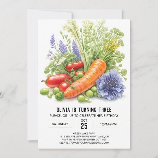 Garden Explorers Birthday Einladung (Vorderseite)